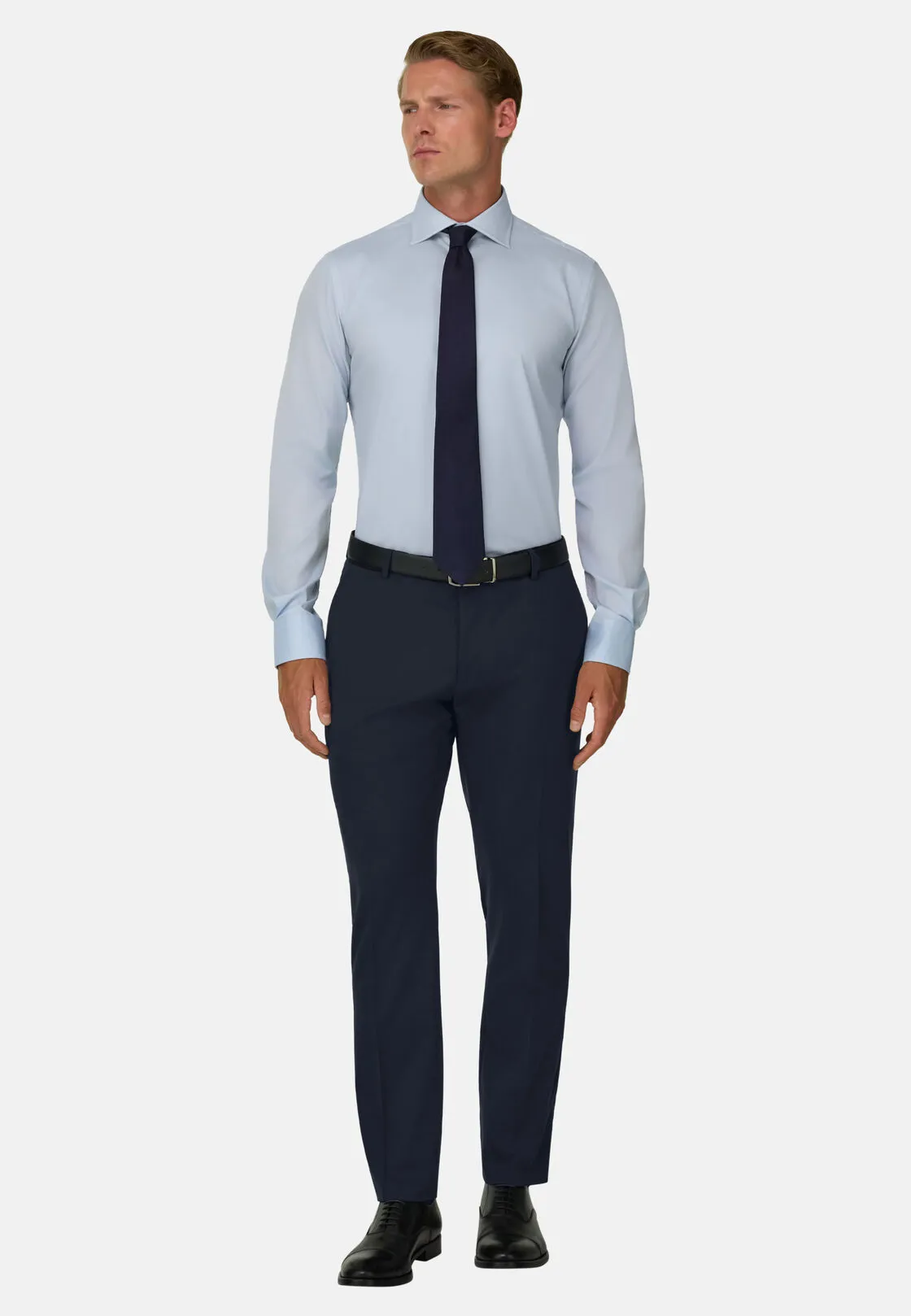 Boggi, Pantaloni In Saglia Di Lana Elasticizzata, Uomo, Navy, Taglia: 50 - immagine 2