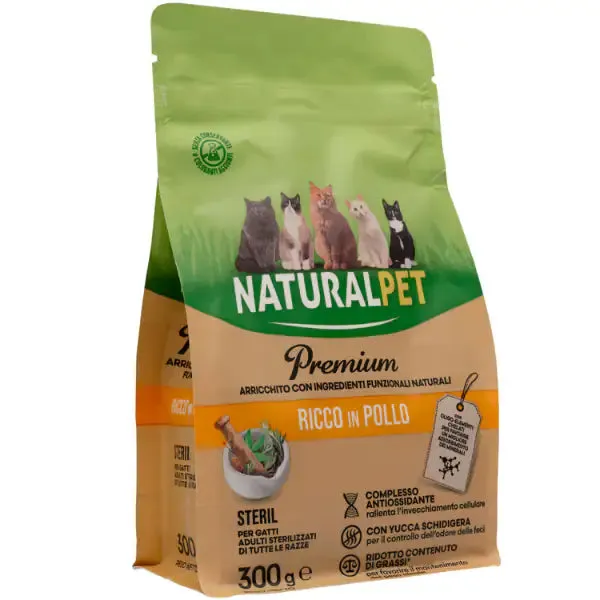 NaturalPet Premium Cat Sterilised Pollo 300 gr - immagine 1