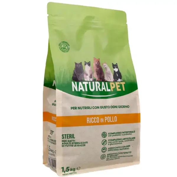 NaturalPet Cat Sterilised Light Pollo 1,5 kg - immagine 1