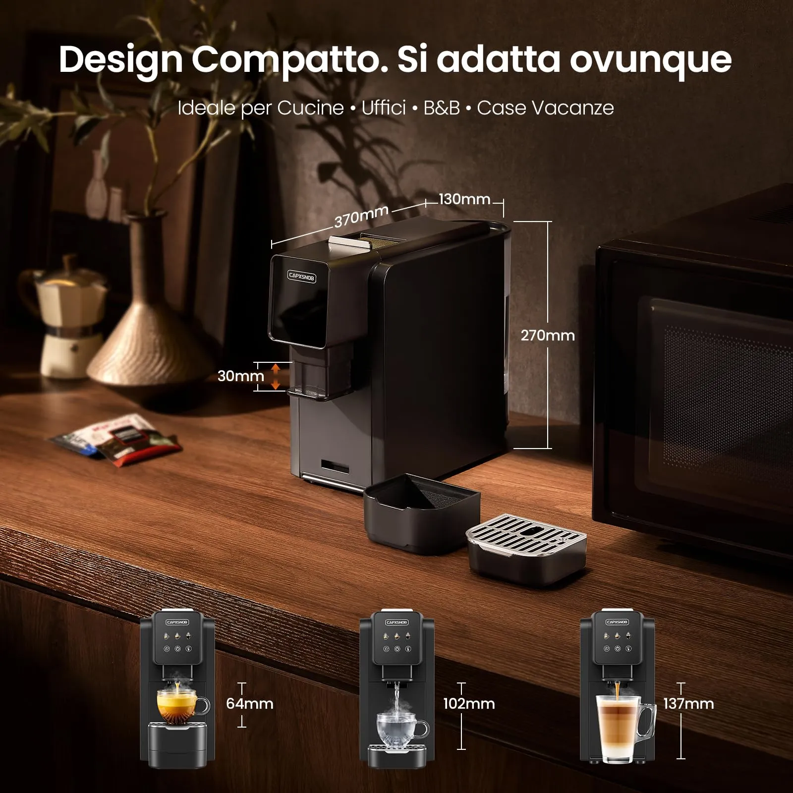 Casabar1 Macchina da Caffè per Cialde E.S.E. 44mm, Touchscreen, 4 Bevande - immagine 9