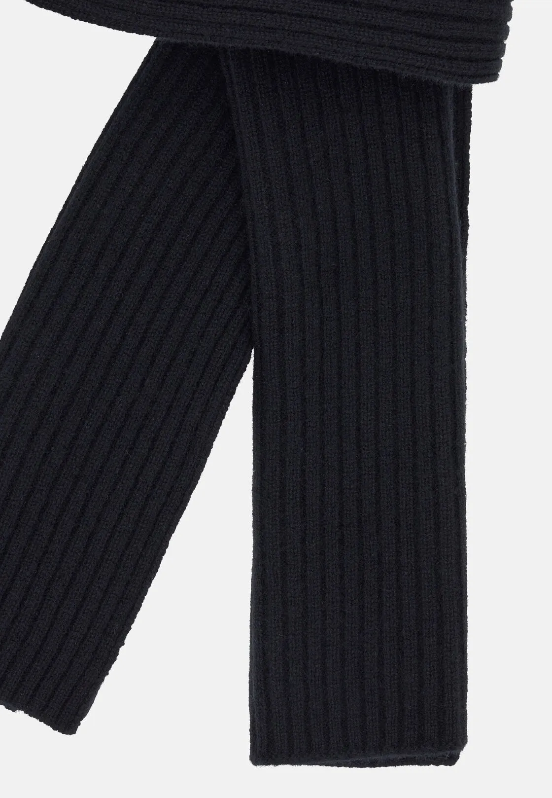 Boggi, Sciarpa A Coste In Puro Cashmere, Uomo, Nero - immagine 3