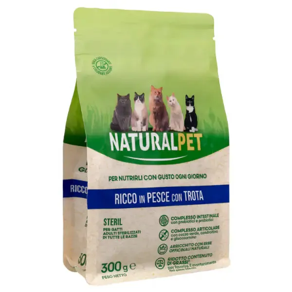 NaturalPet Cat Sterilised Trota 300 gr - immagine 1