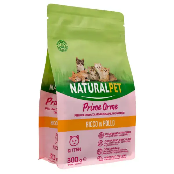 NaturalPet Kitten Prime Orme Pollo 300 gr - immagine 1