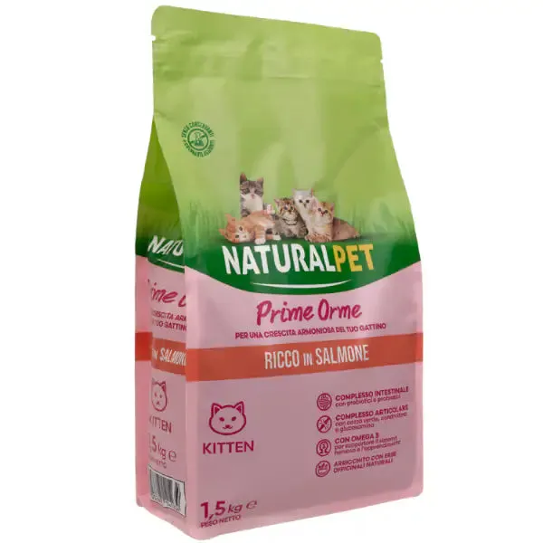 NaturalPet Kitten Prime Orme Salmone 1,5 kg - immagine 1