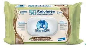 Sano e belle salviettine detergenti burro di karite' maxi 50 pezzi - immagine 1