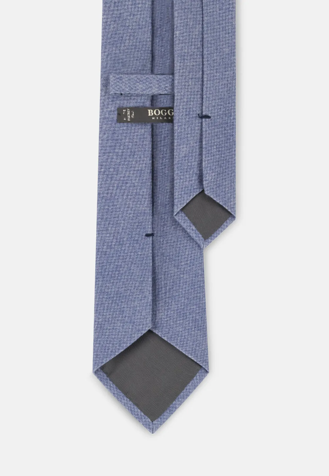 Boggi, Cravatta Stampa Motivo Armatura In Lana Cashmere, Uomo, Azzurro - immagine 3