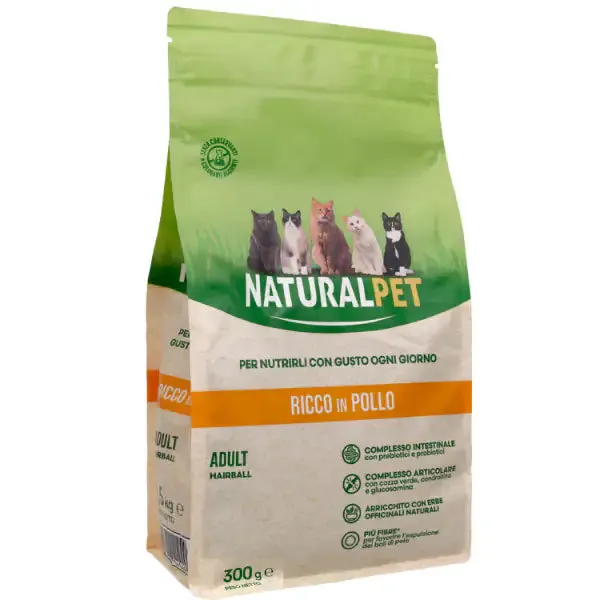 NaturalPet Cat Hairball Pollo 300 gr - immagine 1