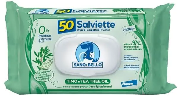 Sano e bello salviette detergenti timo & tea tree oil 50 pezzi - immagine 1