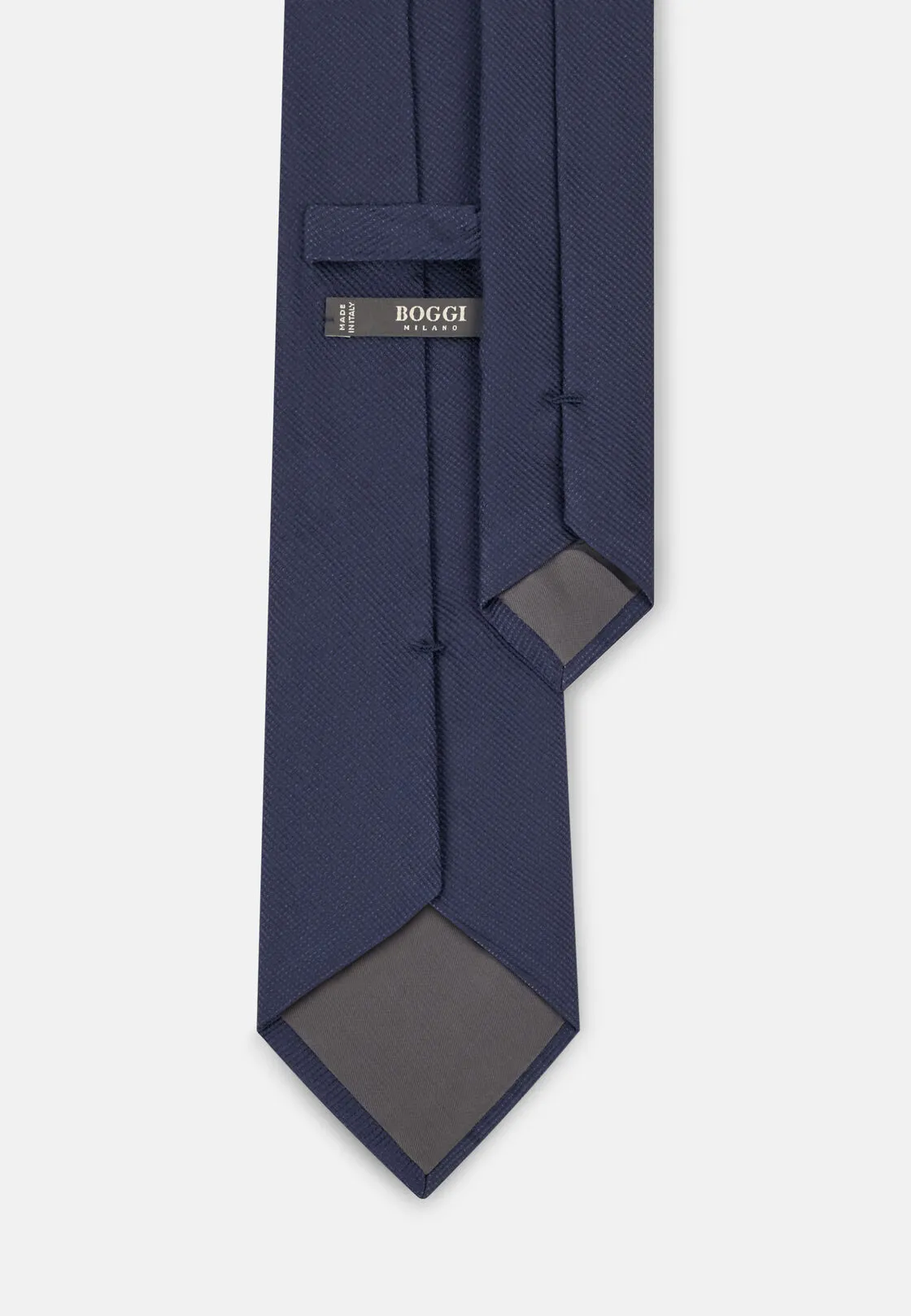 Boggi, Cravatta Jacquard Armatura Drill In Seta, Uomo, Navy - immagine 3