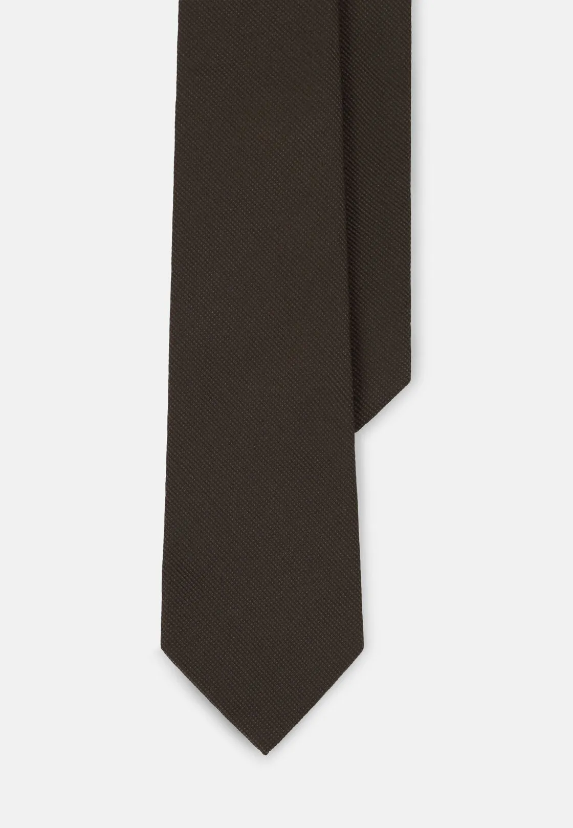 Boggi, Cravatta Jacquard Armatura Drill In Seta, Uomo, Marrone scuro - immagine 1