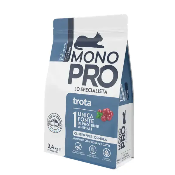 Monopro lo specialista Cat Adult Sterilised Grain Free Urinary Trota 2,4 kg - Cibo monoproteico gatto - immagine 1