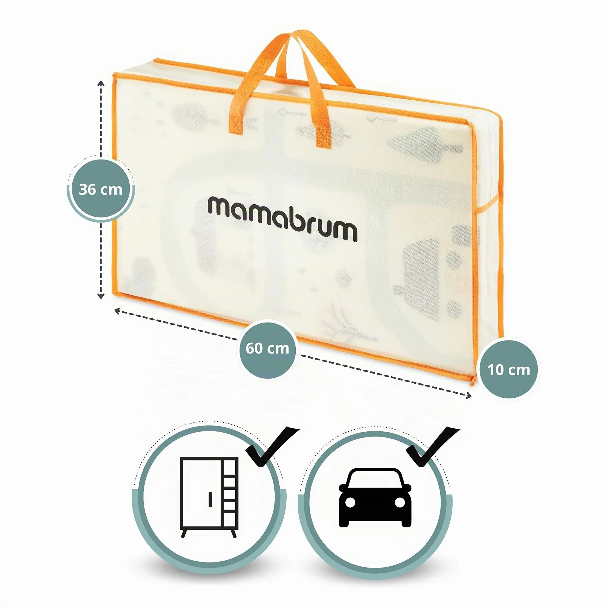 Mamabrum Tappeto Gioco Bambini Pieghevole Reversibile in Schiuma con Borsa, Tappeto per Neonati Morbido Antiscivolo Impermeabile, Fantasia Città, 180x120x1 cm - immagine 15