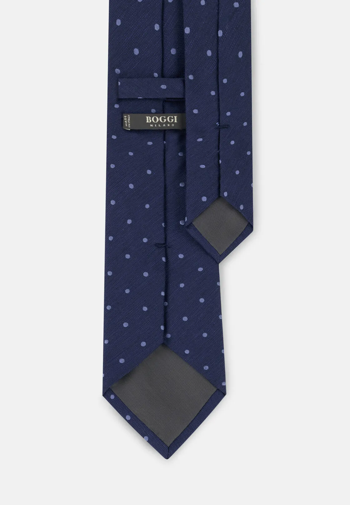 Boggi, Cravatta Jacquard Motivo Pois In Seta, Uomo, Blu - immagine 3
