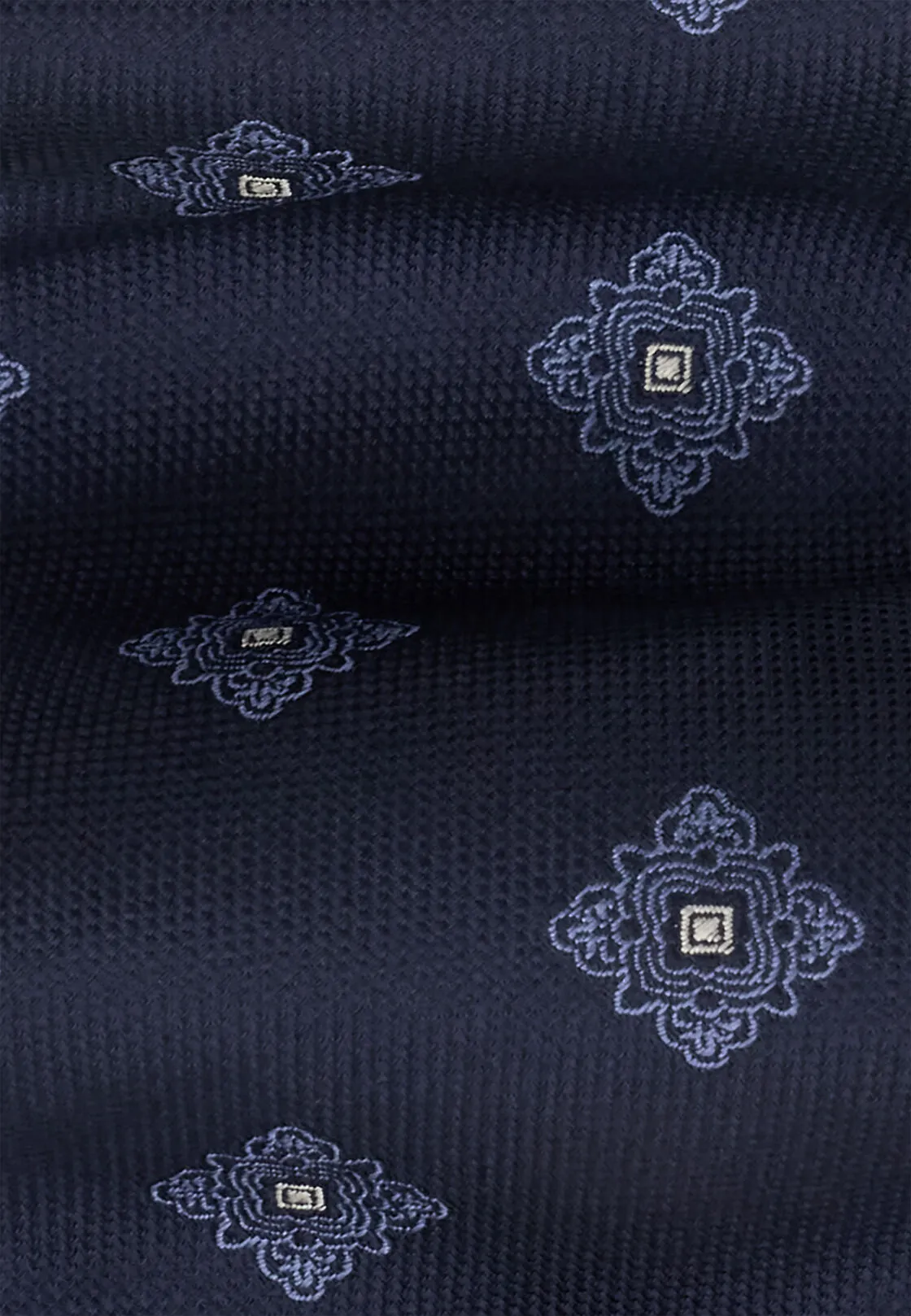 Boggi, Cravatta Jacquard Motivo Macro Medaglioni In Seta, Uomo, Navy - immagine 2
