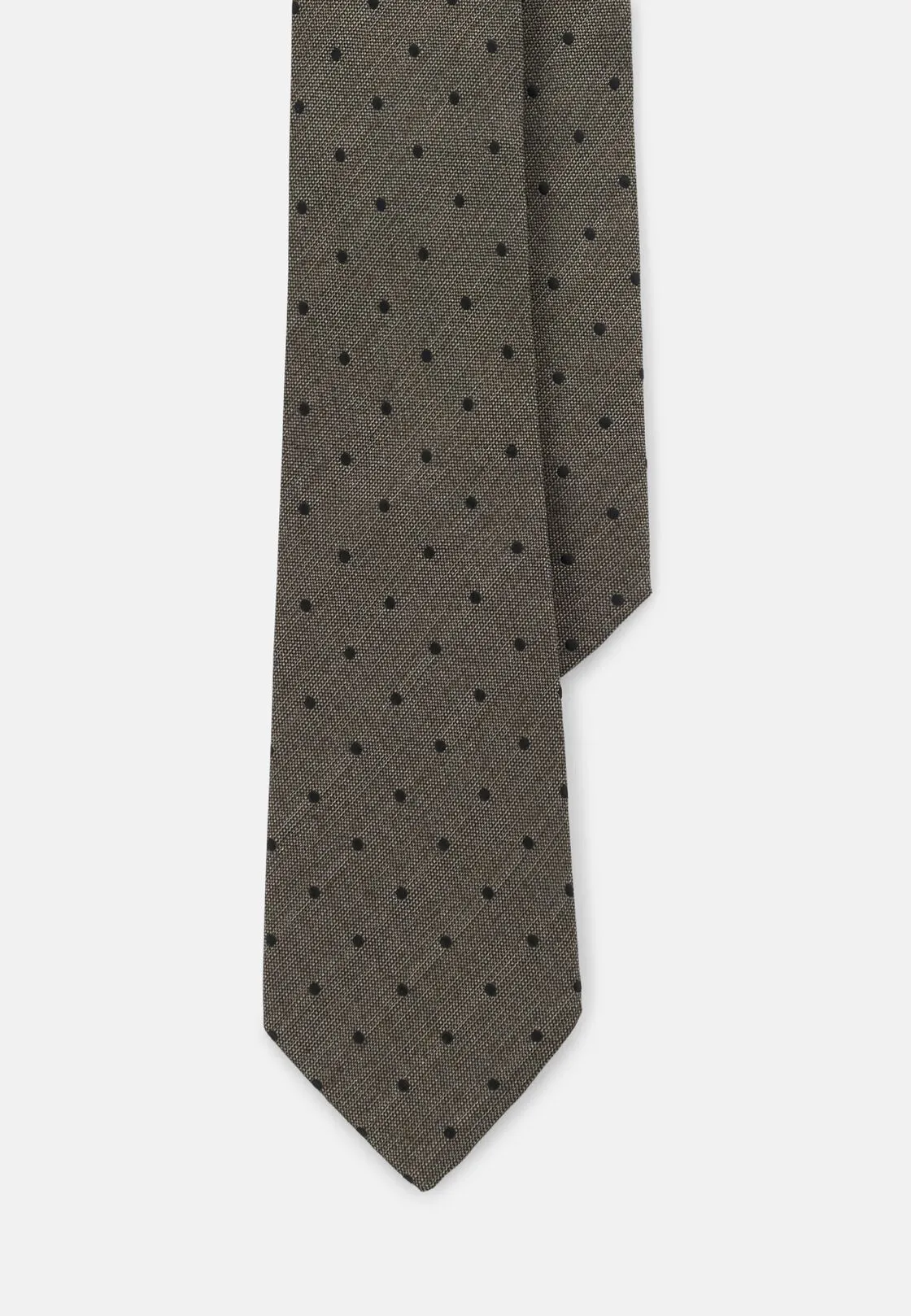 Boggi, Cravatta Jacquard Motivo Pois In Seta, Uomo, Taupe - immagine 1