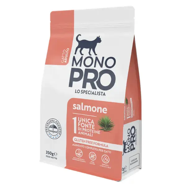 Monopro lo specialista Cat Adult Grain Free Salmone 350 gr - Cibo monoproteico gatto - immagine 1