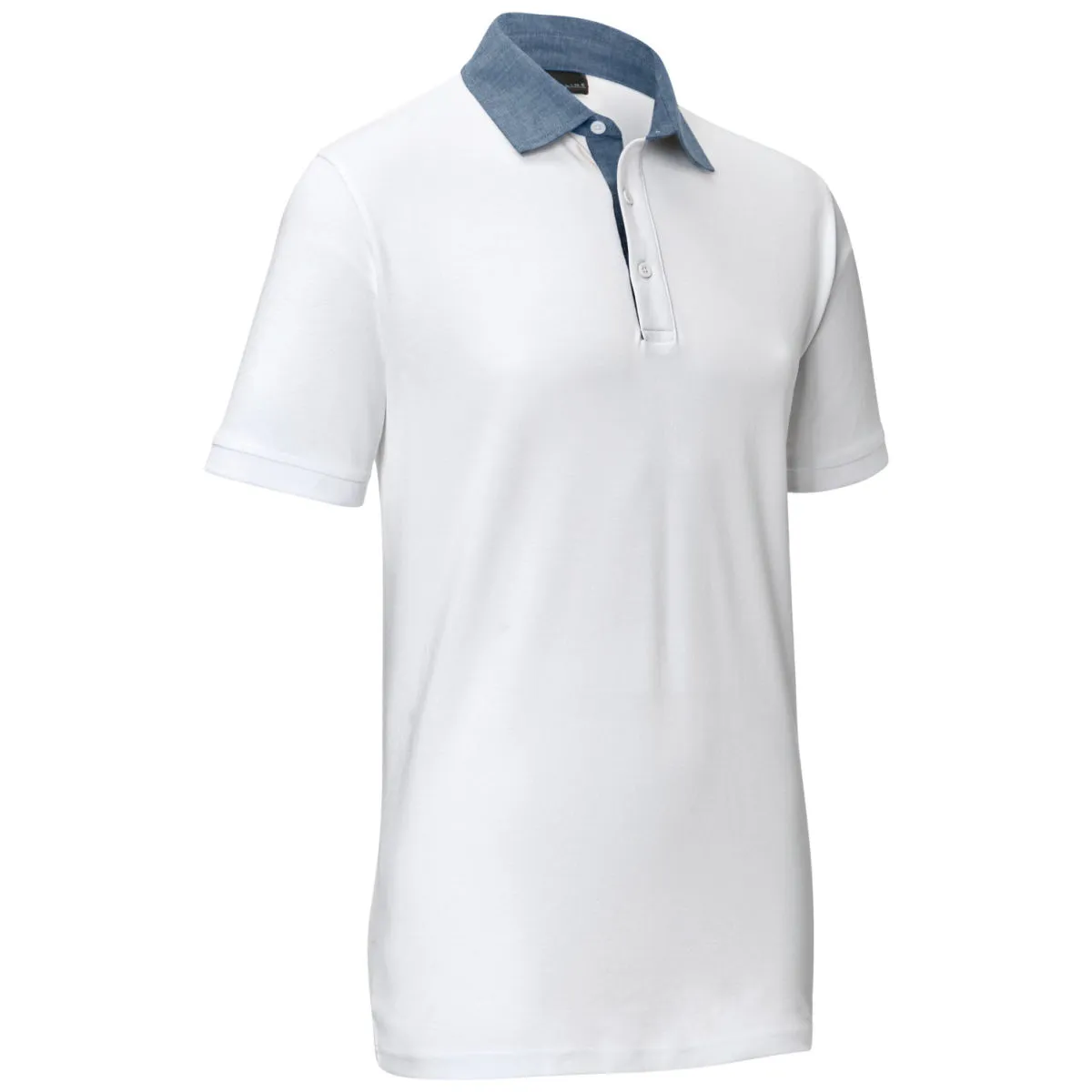 JOBELINE Polo da uomo Cato Chambray; Taglia 2XL; bianco - immagine 1