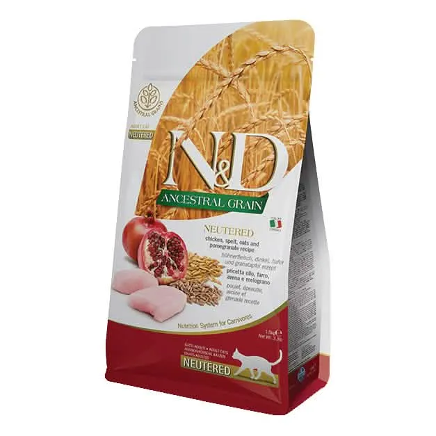 N&d ancestral cereals feline neutered chicken & pomegranate 300 g - immagine 1