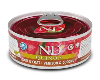 N&d cat quinoa skin & coat venison & coconut 80 g - immagine 1