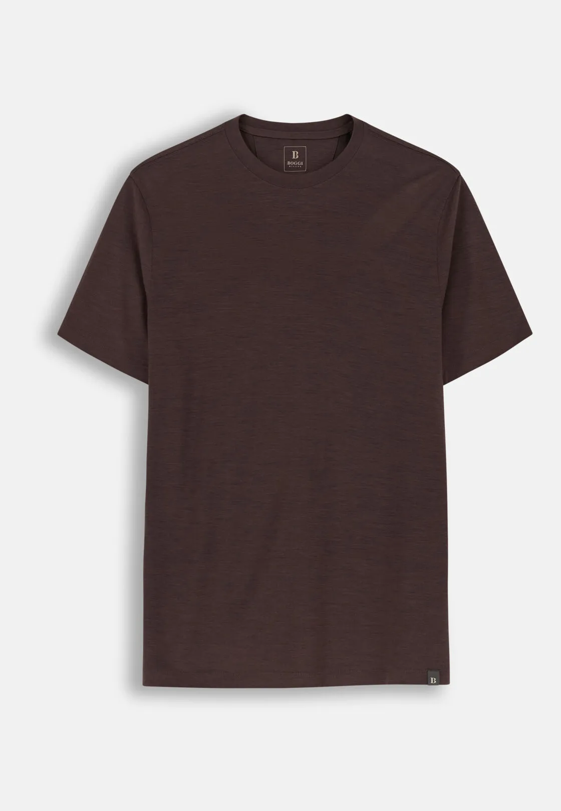 Boggi, T-shirt Jersey Misto Cotone Tencel, Uomo, Marrone scuro, Taglia: L - immagine 5