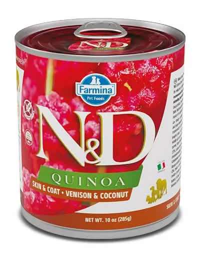 N&d dog quinoa skin & coat venison coconut 285 g - immagine 1