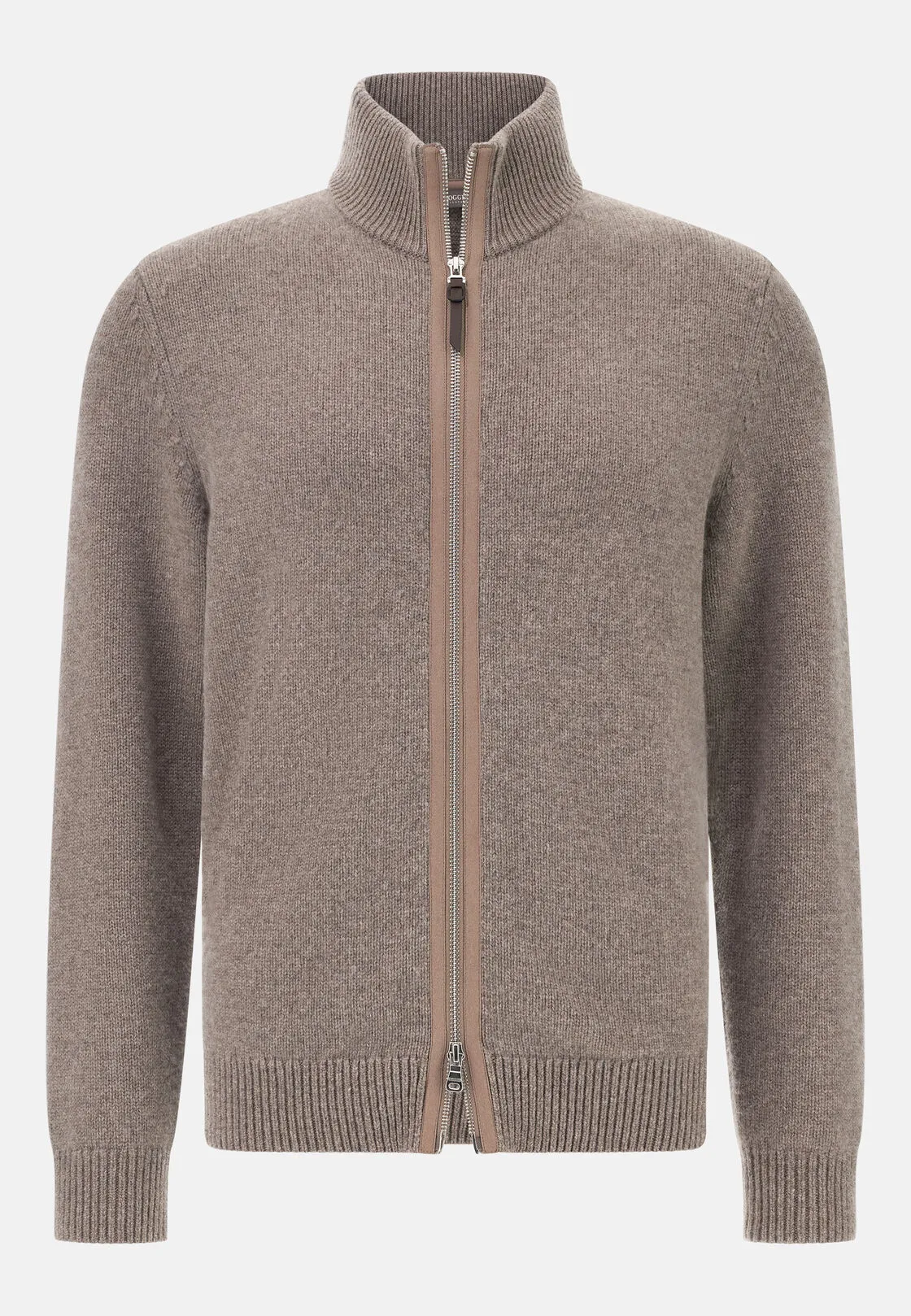 Boggi, Maglia Full Zip In Cashmere, Uomo, Taupe, Taglia: M - immagine 5