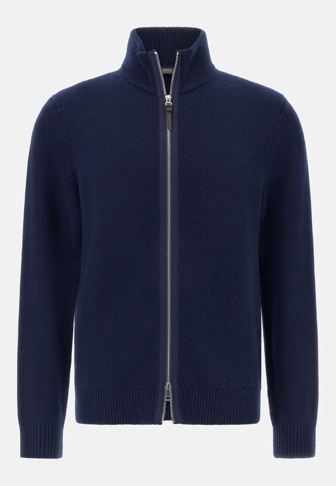 Boggi, Maglia Full Zip In Cashmere, Uomo, Navy, Taglia: L - immagine 5