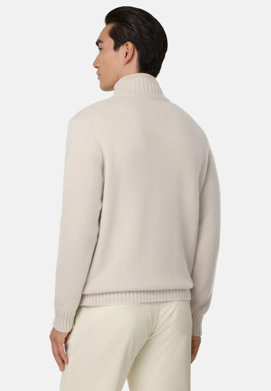 Boggi, Cardigan In Maglia In Cashmere, Uomo, Ghiaccio, Taglia: S - immagine 3