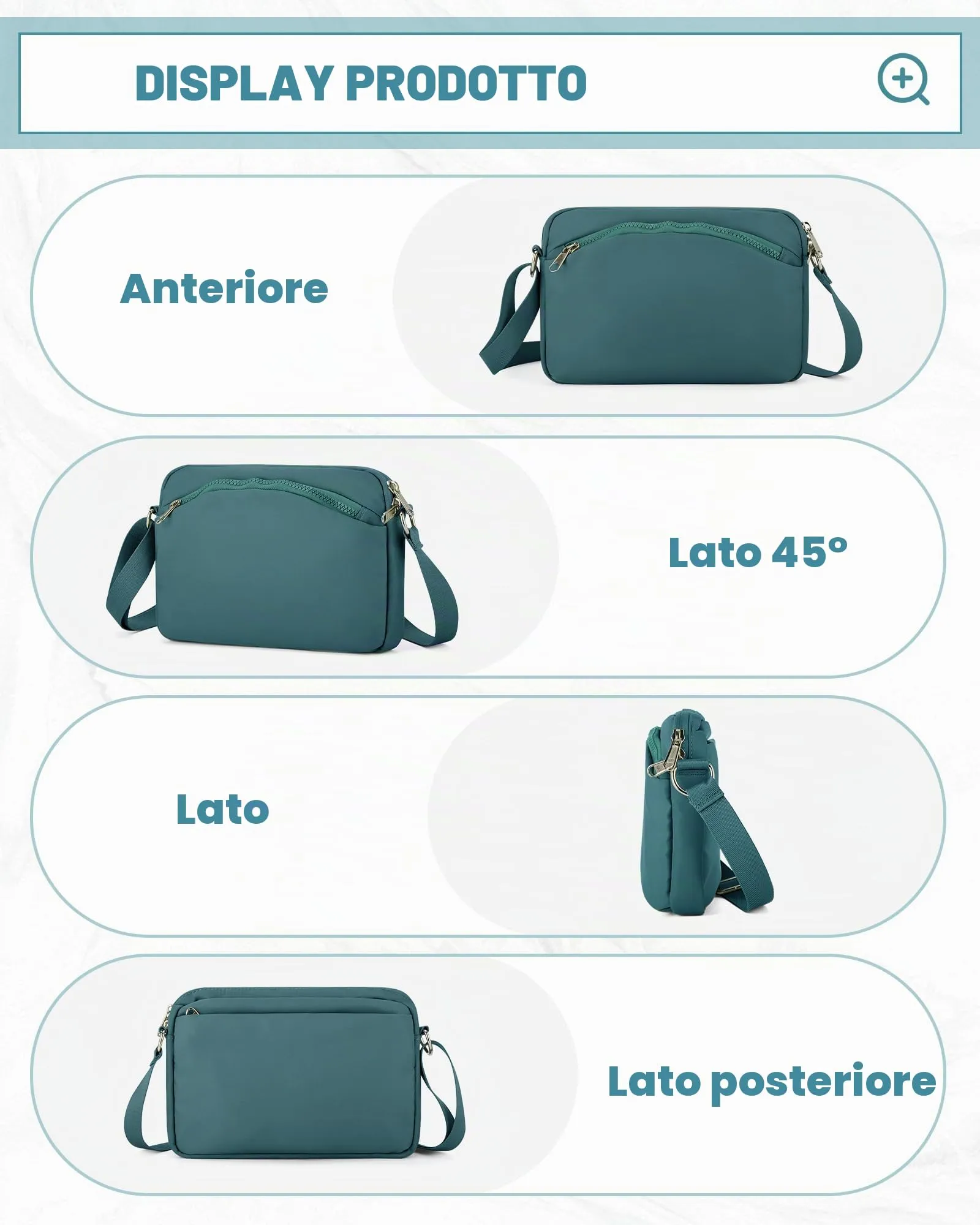 VENATIN Marsupio da donna alla moda, marsupio da donna, borsa ovale, borsa a tracolla, mini marsupio, per viaggi, escursioni e attività all'aperto, Pavo blu - immagine 7