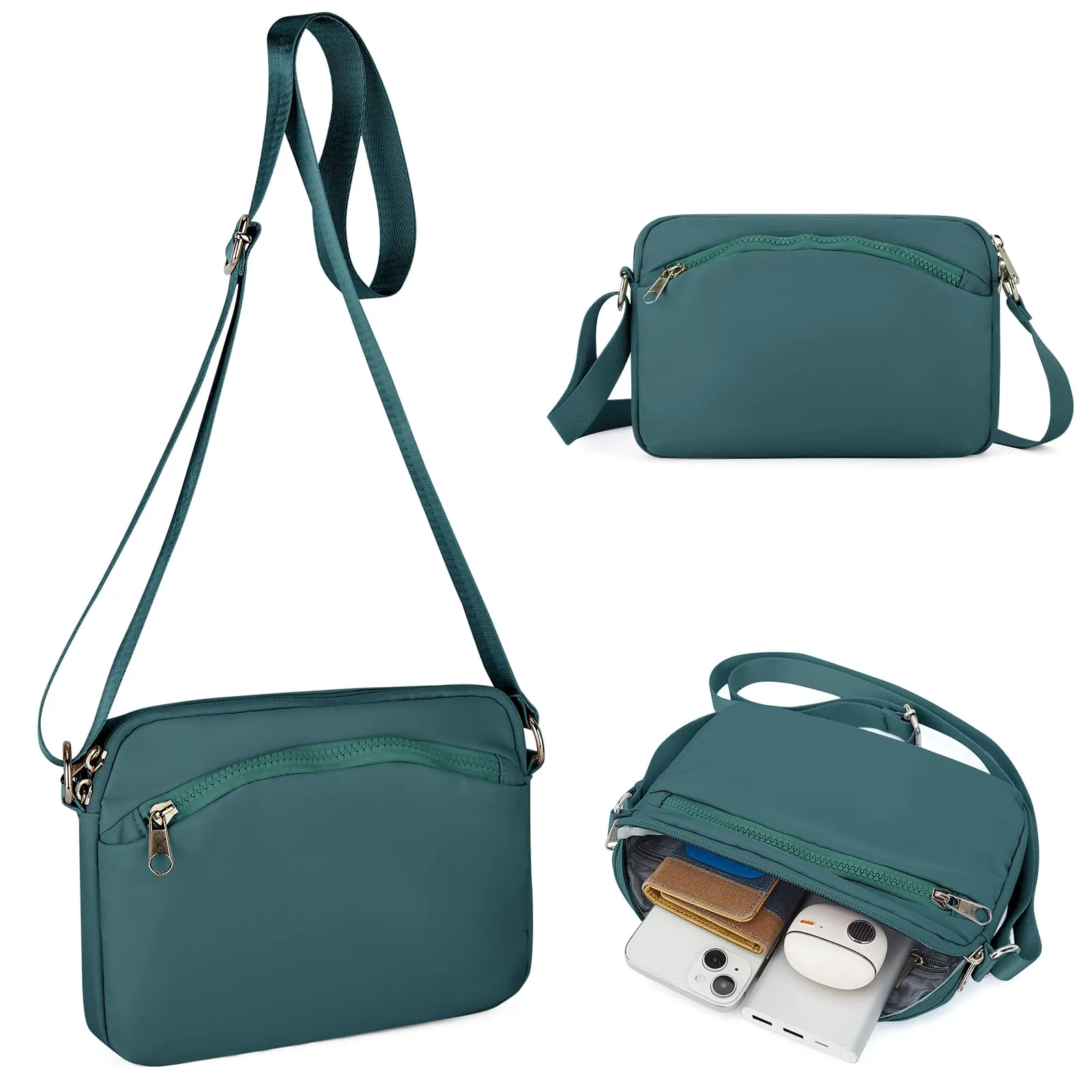 VENATIN Marsupio da donna alla moda, marsupio da donna, borsa ovale, borsa a tracolla, mini marsupio, per viaggi, escursioni e attività all'aperto, Pavo blu - immagine 8
