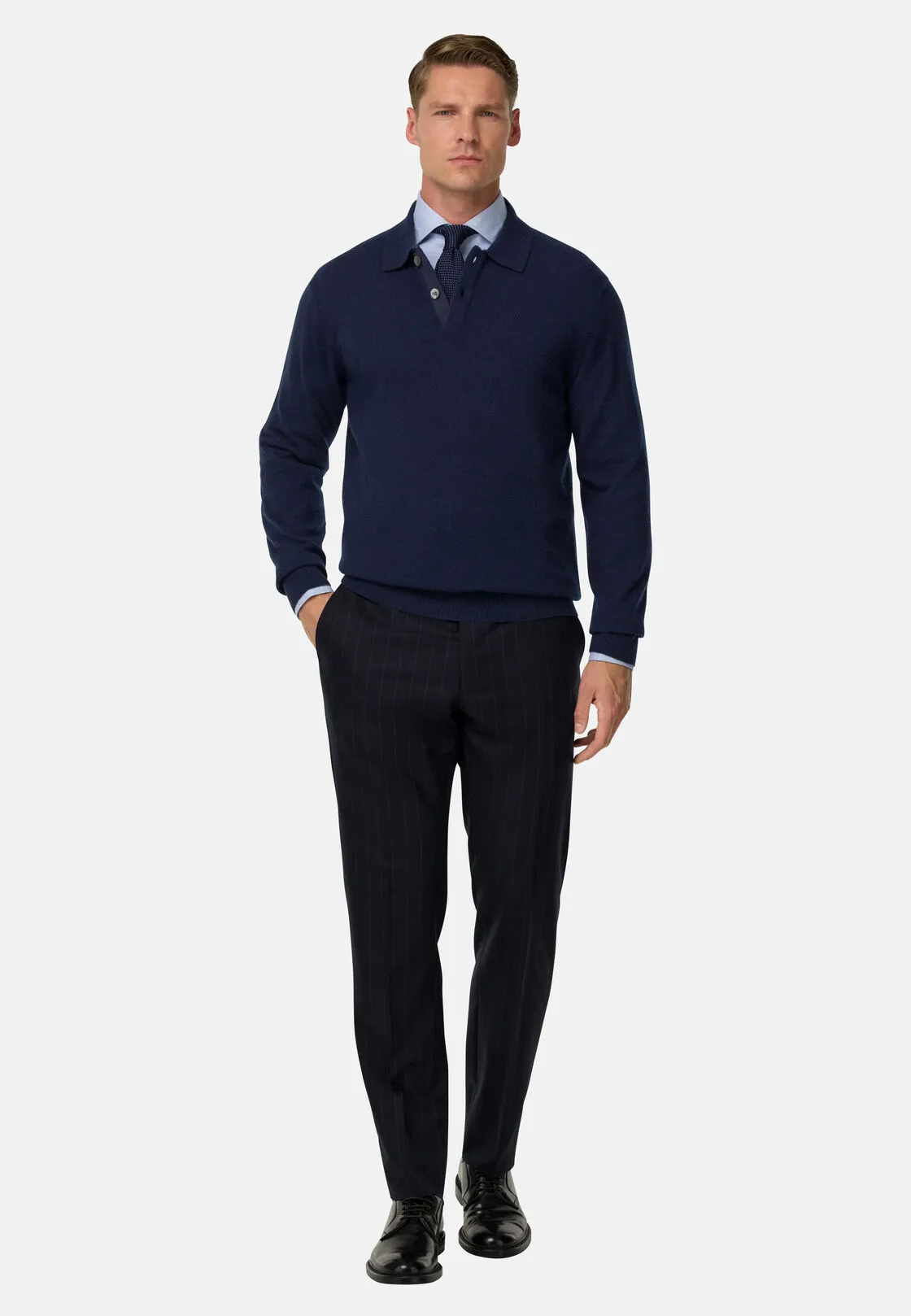 Boggi, Polo In Maglia In Cashmere, Uomo, Navy, Taglia: XL - immagine 2