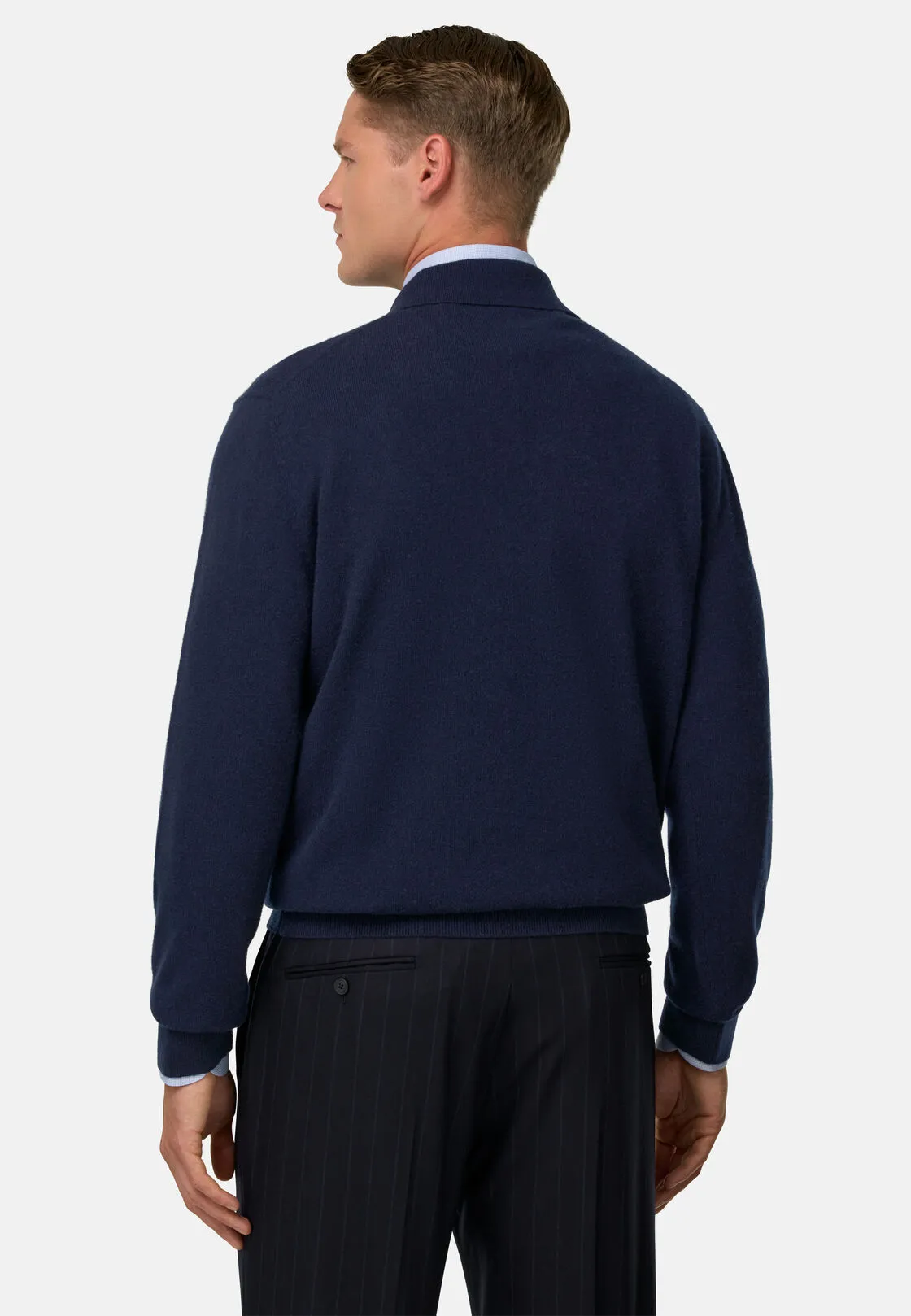 Boggi, Polo In Maglia In Cashmere, Uomo, Navy, Taglia: XXL - immagine 3