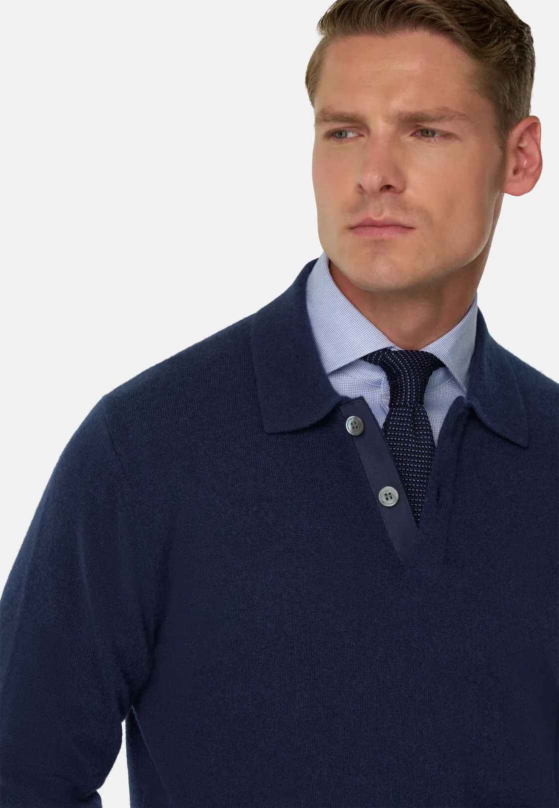 Boggi, Polo In Maglia In Cashmere, Uomo, Navy, Taglia: XXL - immagine 4