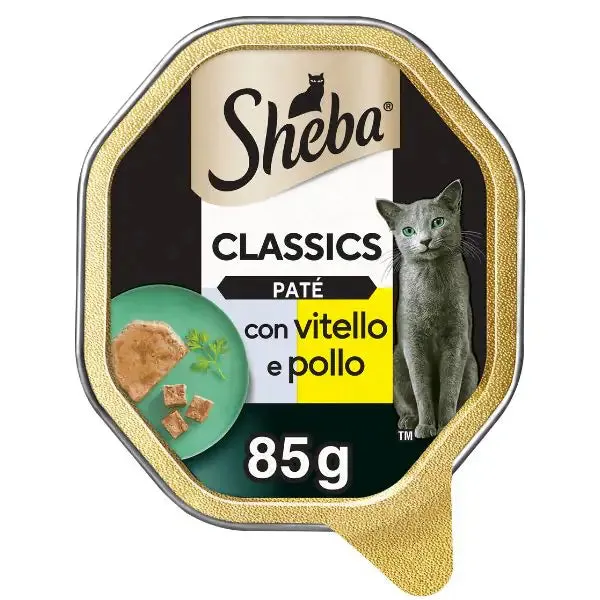 Sheba Patè classics 85gr Vitello e pollo - confezione da 22 pezzi - Cibo umido per gatti - immagine 1