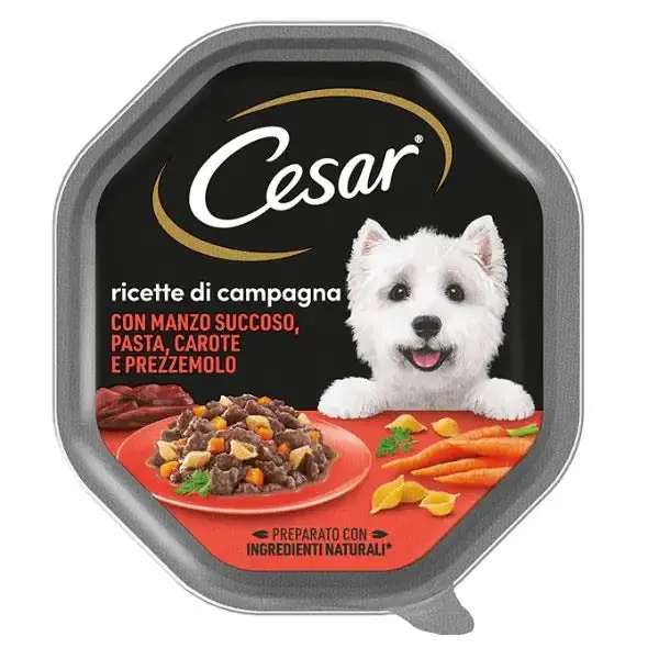 Cesar Ricette di Campagna 150gr Manzo e patate - confezione da 14 pezzi - Cibo umido per cani - immagine 1