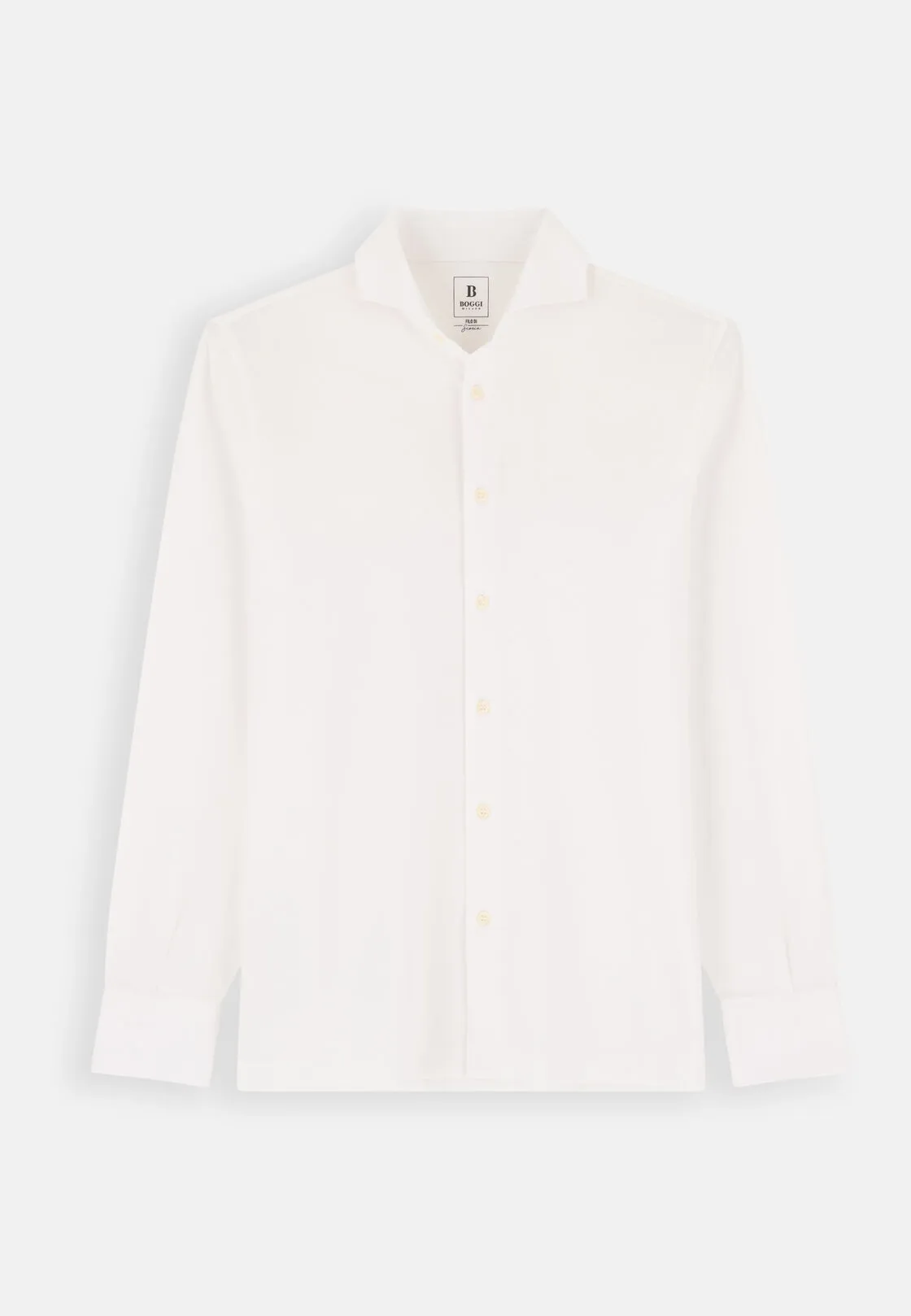 Boggi, Polo Camicia In Piquè Filo Di Scozia Slim Fit, Uomo, Bianco, Taglia: S - immagine 6