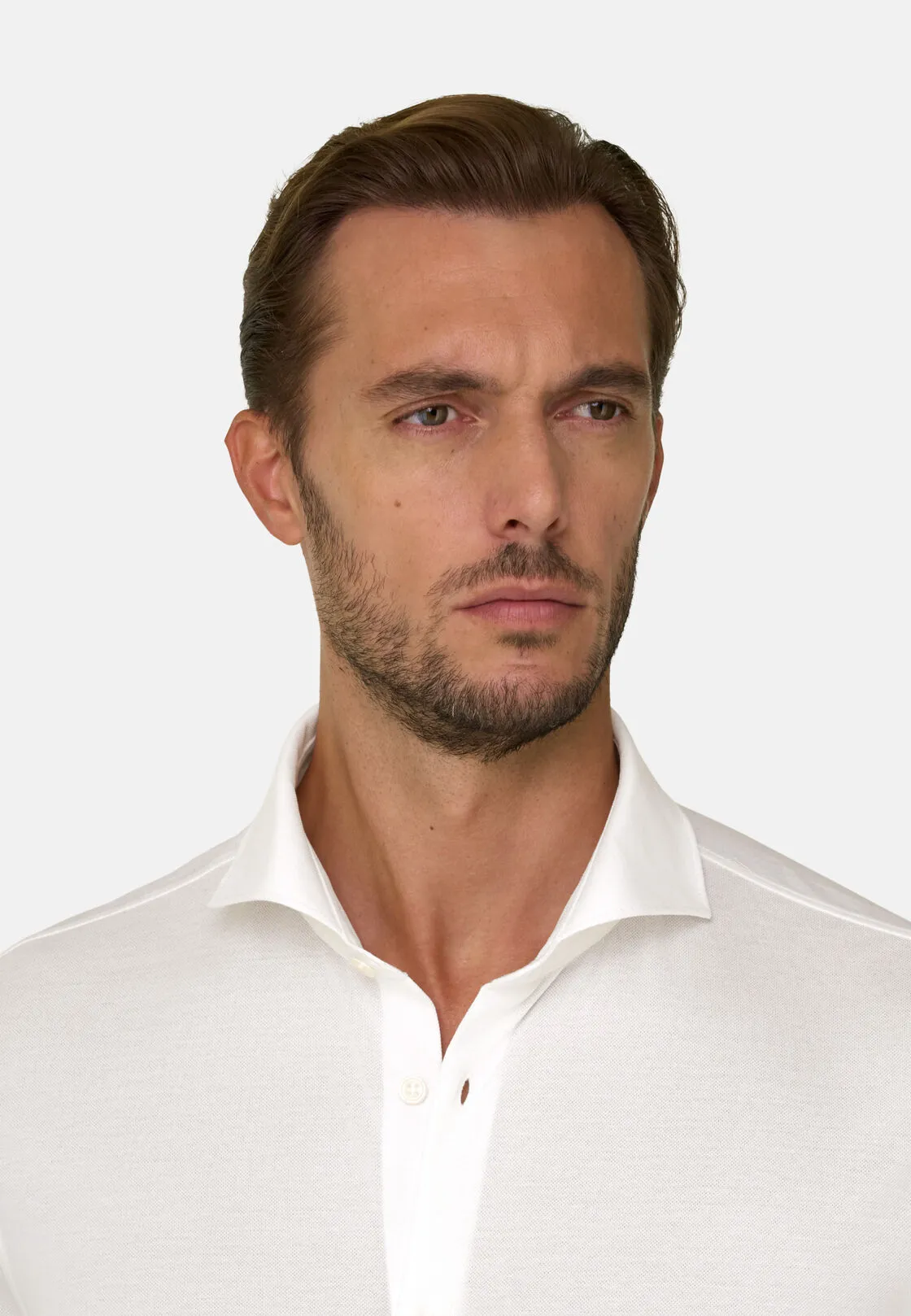 Boggi, Polo Camicia In Piquè Filo Di Scozia Slim Fit, Uomo, Bianco, Taglia: XXL - immagine 3