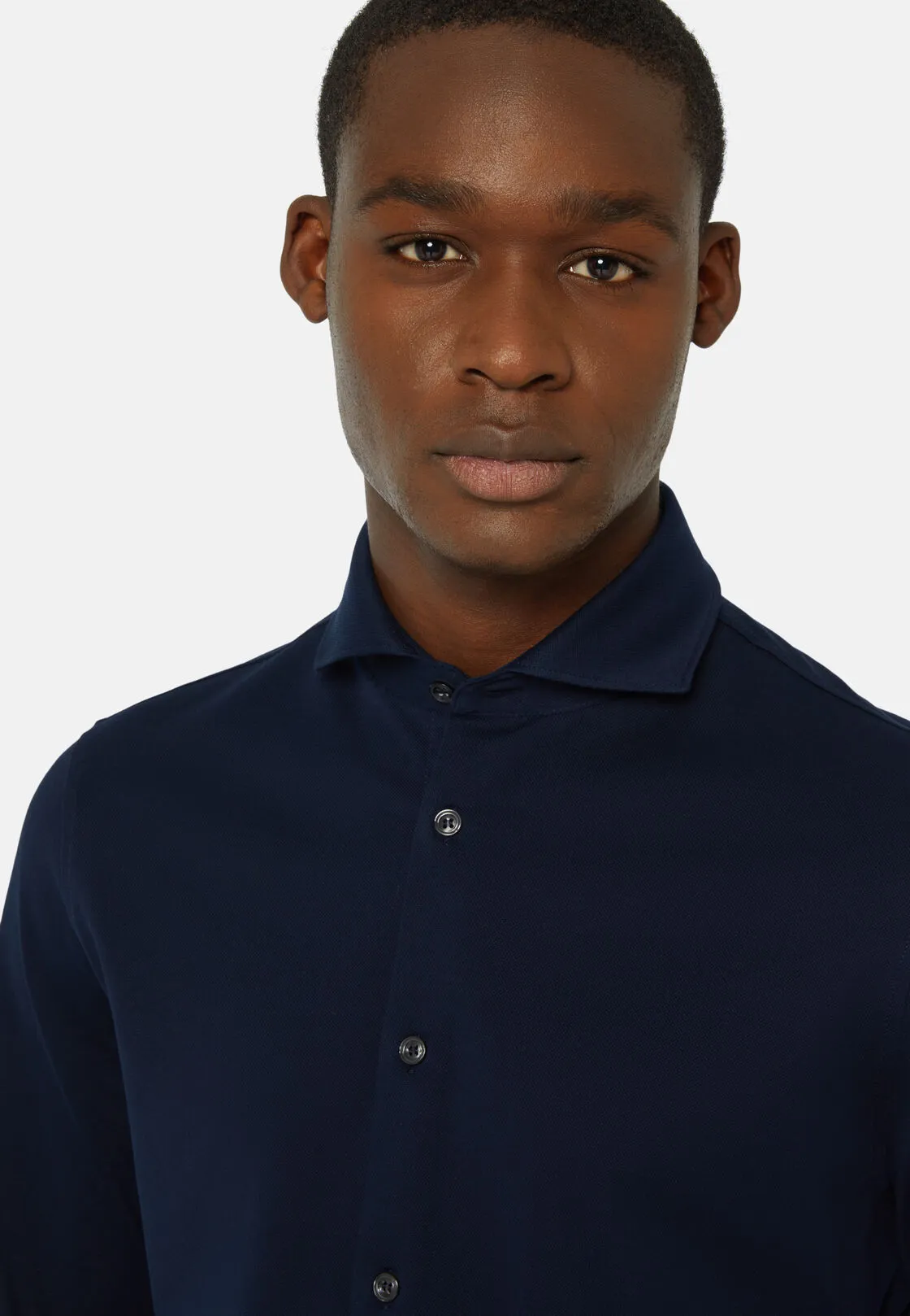 Boggi, Polo Camicia In Piquè Filo Di Scozia Slim Fit, Uomo, Navy, Taglia: L - immagine 4