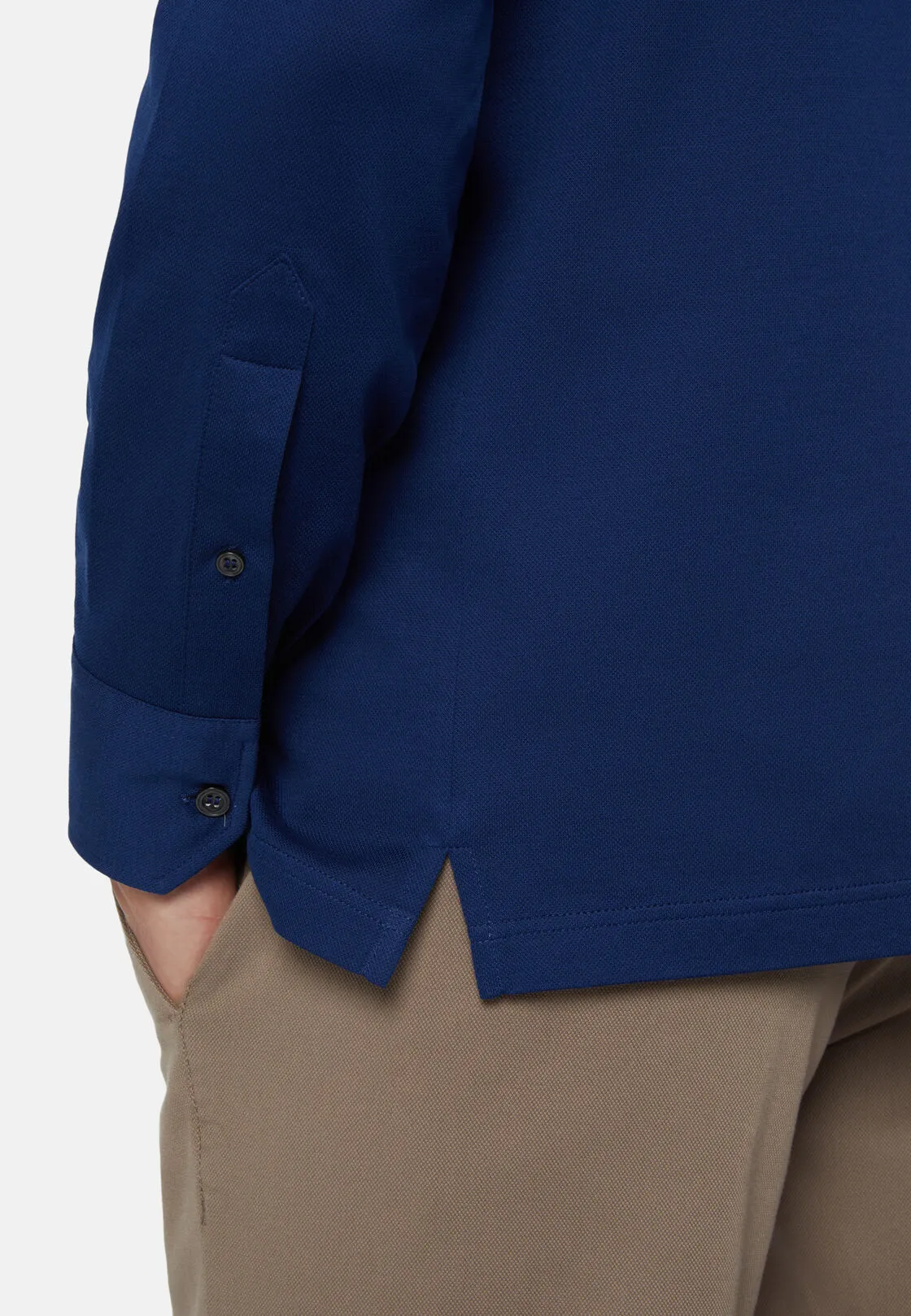 Boggi, Polo Camicia In Piquè Filo Di Scozia Slim Fit, Uomo, Royal, Taglia: M - immagine 4