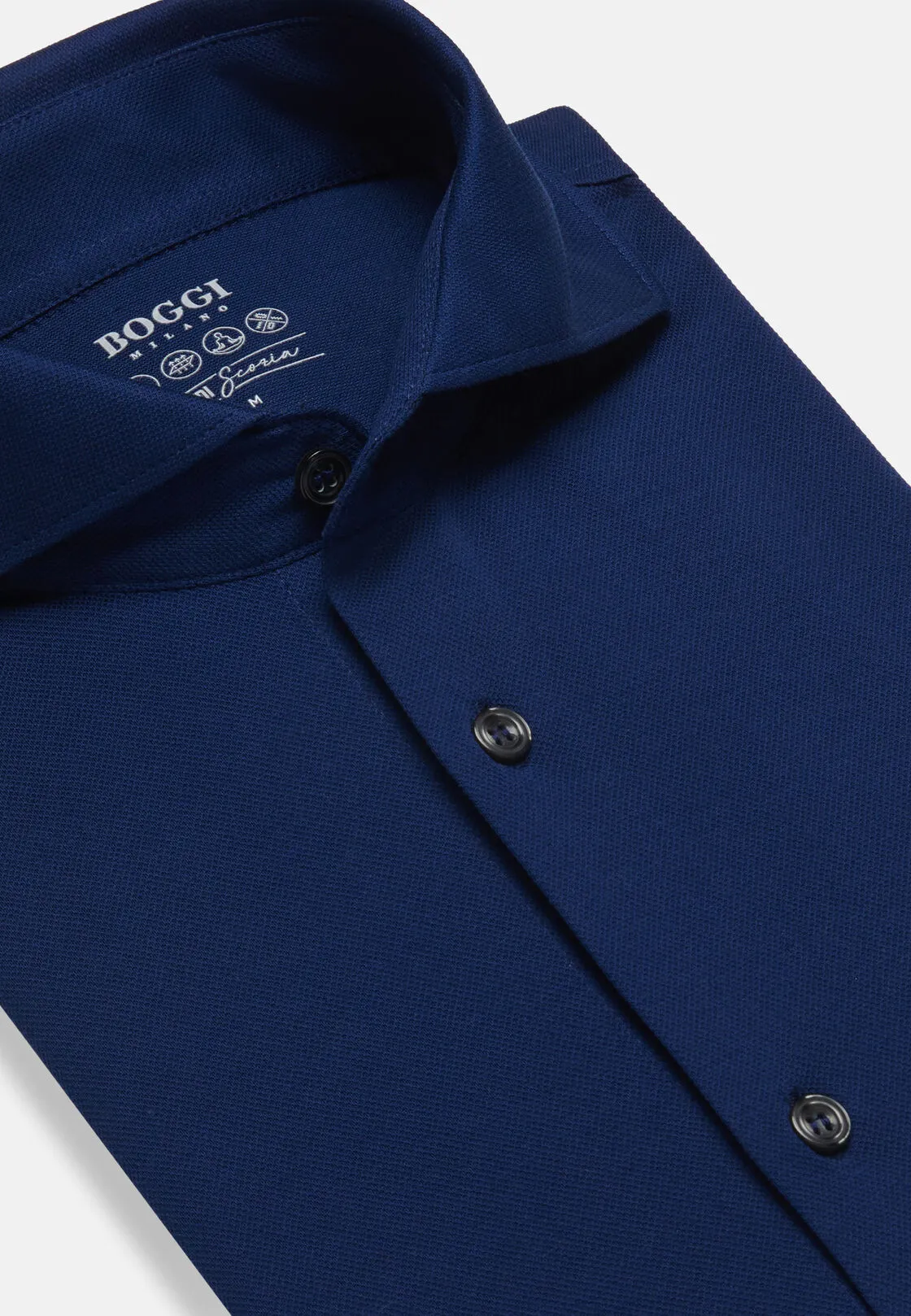 Boggi, Polo Camicia In Piquè Filo Di Scozia Slim Fit, Uomo, Royal, Taglia: XL - immagine 5