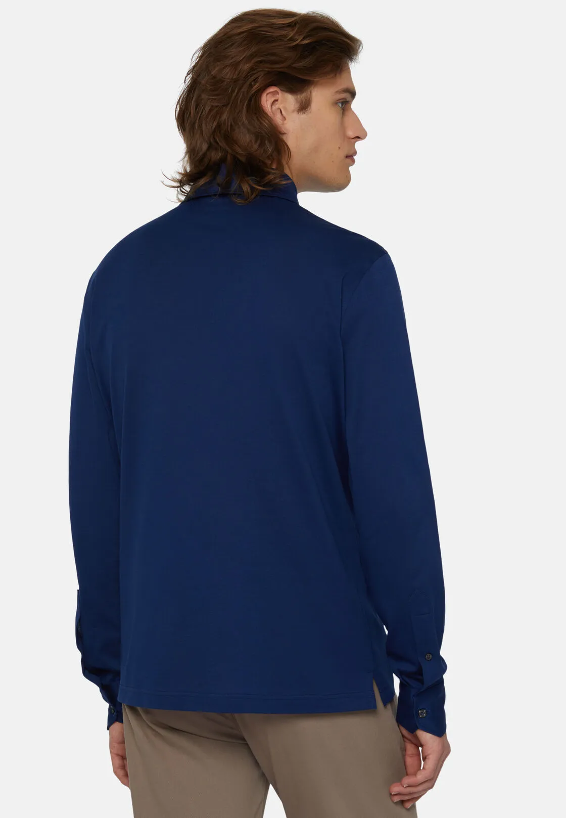 Boggi, Polo Camicia In Piquè Filo Di Scozia Slim Fit, Uomo, Royal, Taglia: XXL - immagine 3