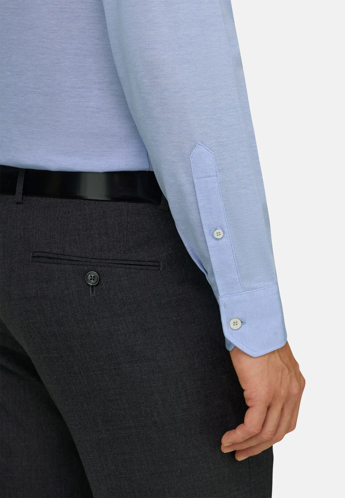 Boggi, Polo Camicia In Piquè Filo Di Scozia Slim Fit, Uomo, Azzurro, Taglia: S - immagine 4