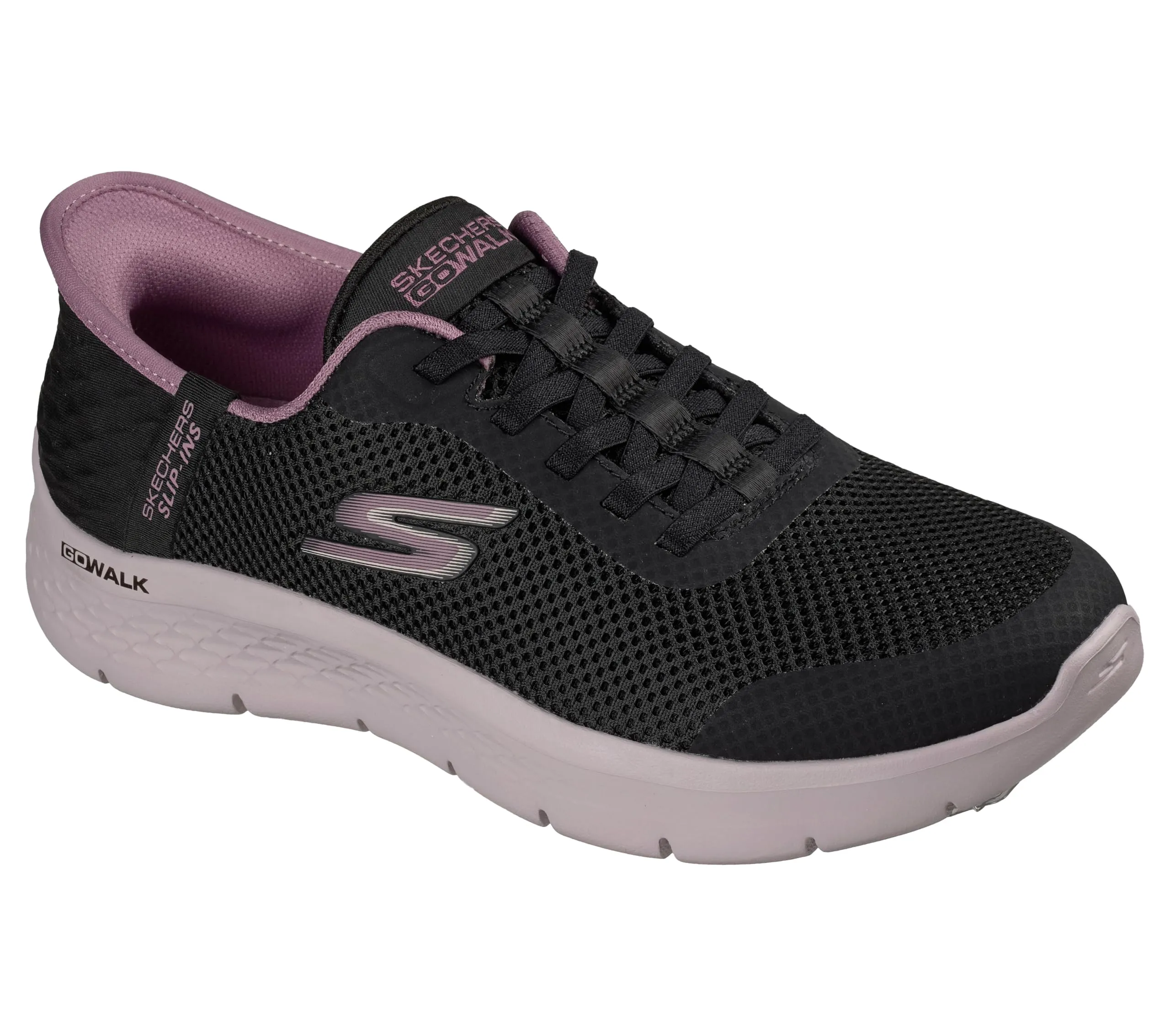 Skechers Donna Go Walk Flex Grand Entry Trainers, Black/Mauve, 42 EU - immagine 5