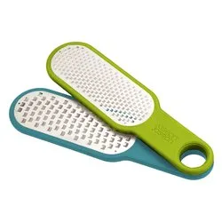 Grattugia set 2 pz grana grossa e fine Plastica (23,5x6,5x2,2cm) DUO Blu e Verde 20204 - immagine 1