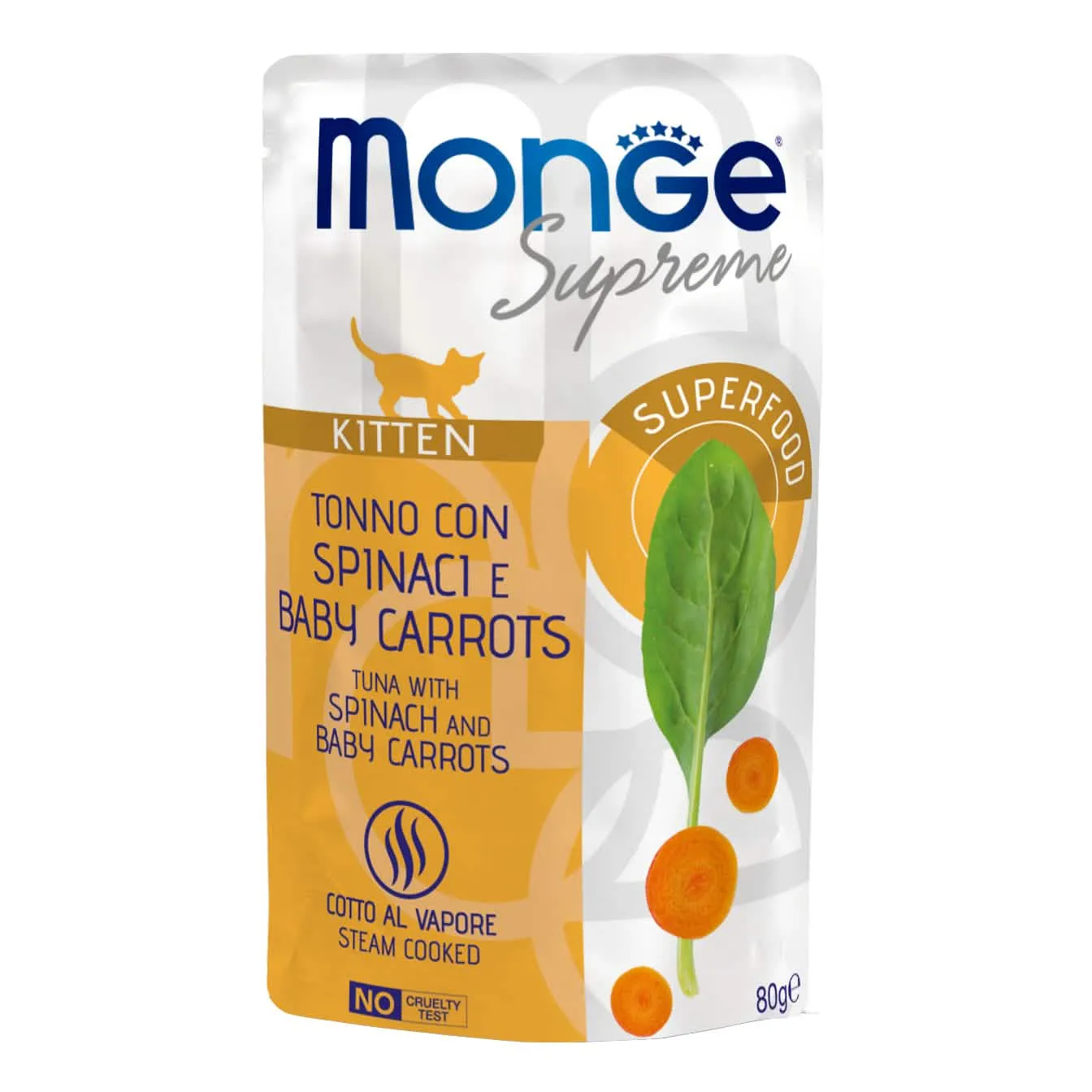 Monge buste supreme kitten tonno spinaci carote 80 g - immagine 1