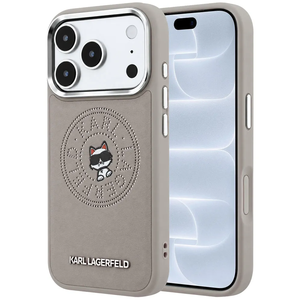 Custodia MagSafe per Apple iPhone 18 Pro / 17 Pro, Karl Lagerfeld, Point and Choupette Sketch, Grigio - immagine 1