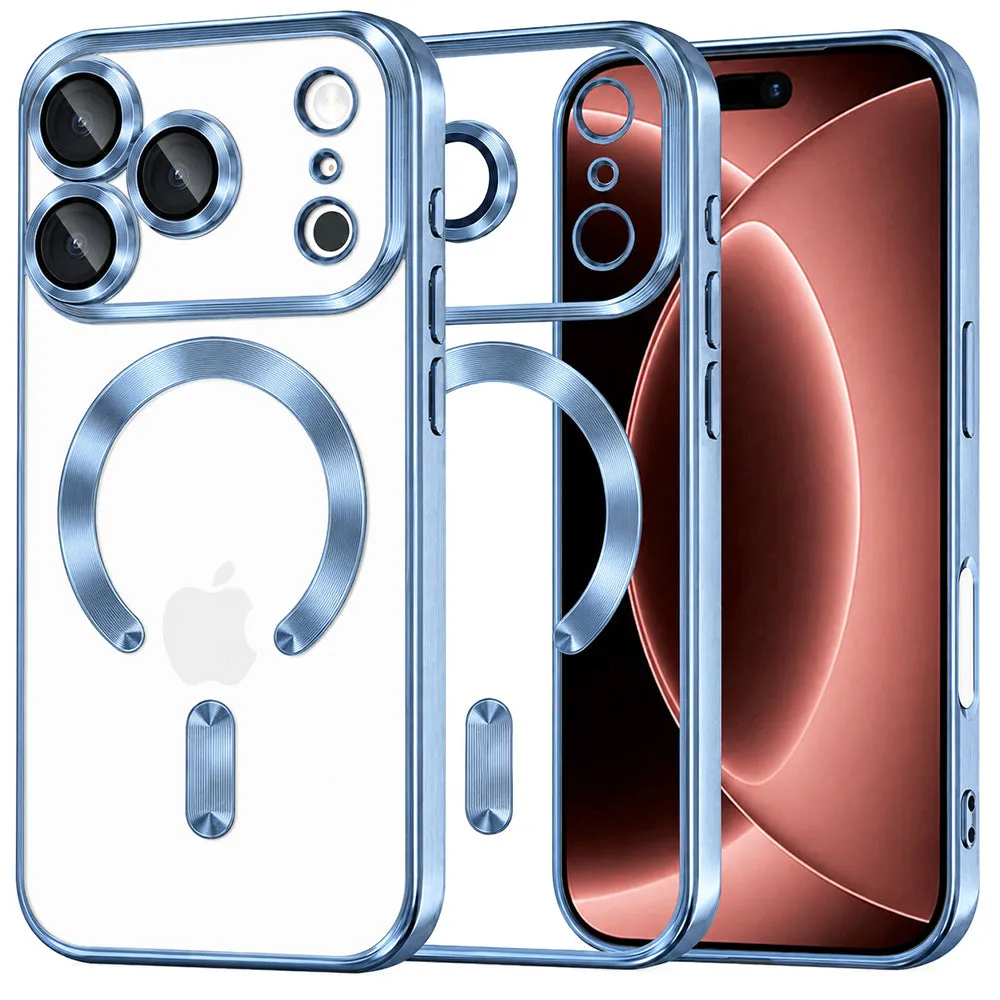 Custodia MagSafe per Apple iPhone 18 Pro Max / 17 Pro Max, Techsuit, Luxury Crystal, Blu - immagine 1