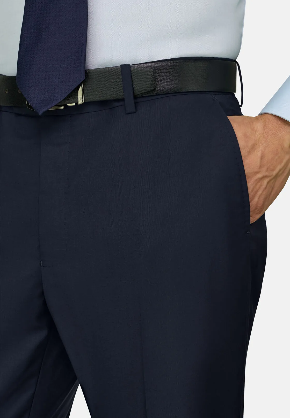 Boggi, Pantaloni In Lana B Aria, Uomo, Navy, Taglia: 52 - immagine 3