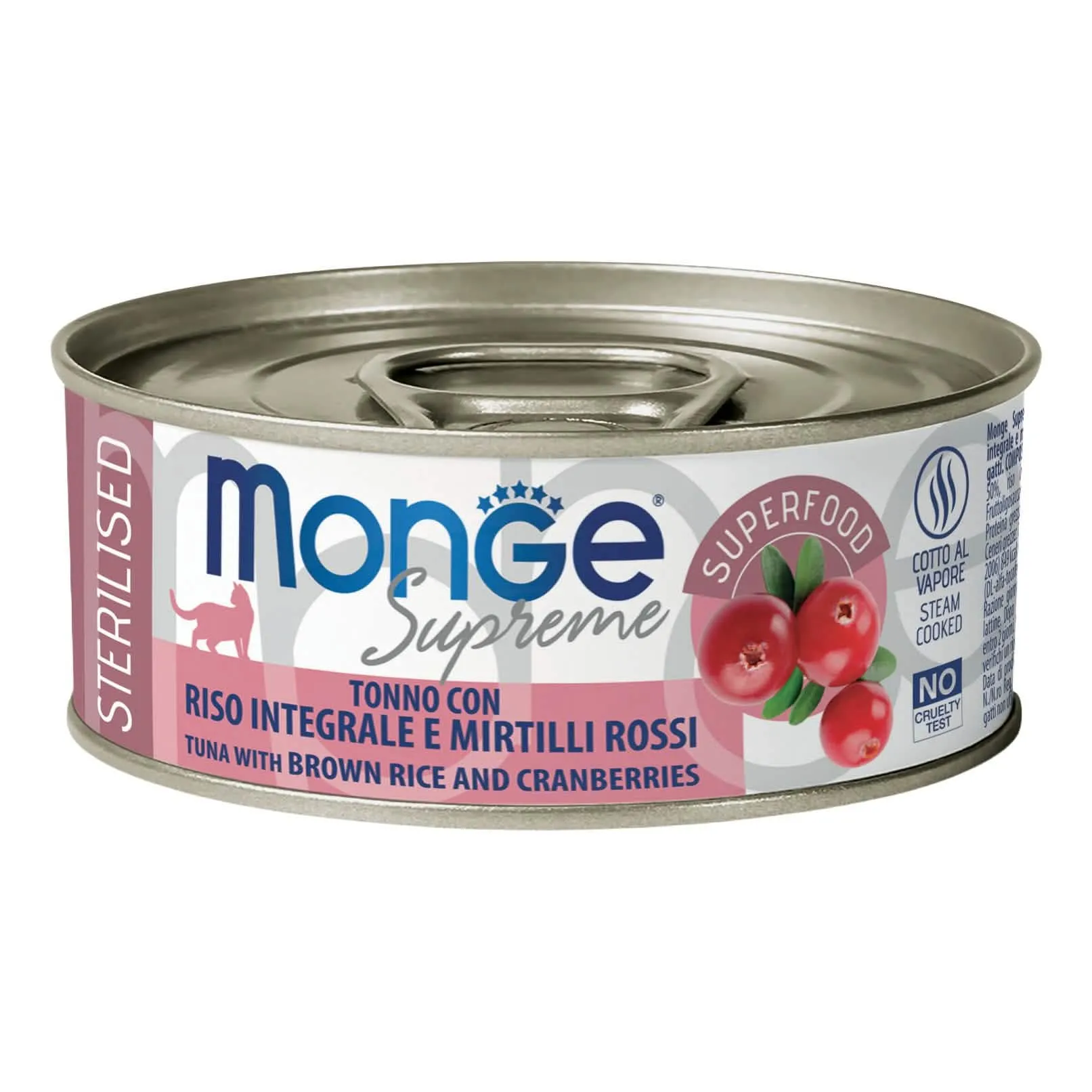 Monge supreme sterilised tonno riso integrale mirtilli rossi 80 g - immagine 1