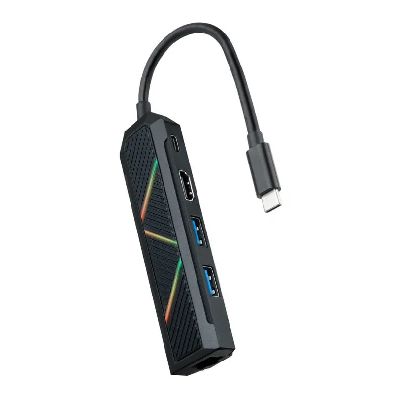 Hub nanocavo 5 in 1 da USB-C a USB-A/USB-C/HDMI/RJ45/PD 100 W - immagine 1